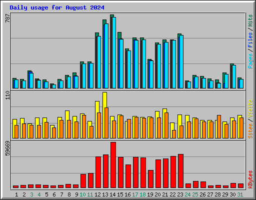 Daily usage for August 2024