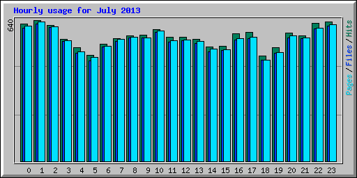 Hourly usage for July 2013