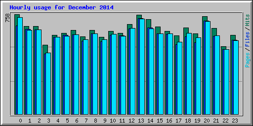 Hourly usage for December 2014