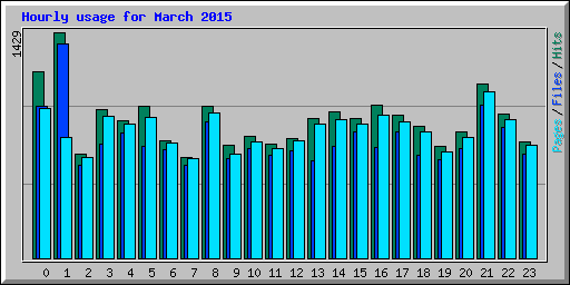 Hourly usage for March 2015