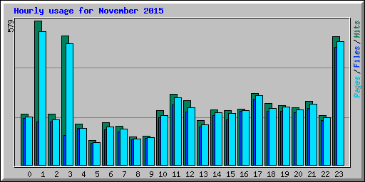 Hourly usage for November 2015