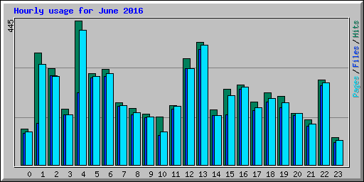 Hourly usage for June 2016