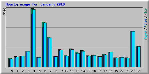 Hourly usage for January 2018