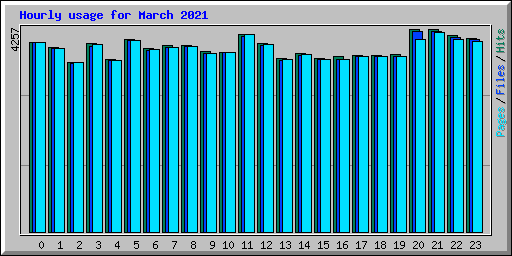 Hourly usage for March 2021
