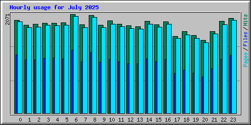 Hourly usage for July 2025